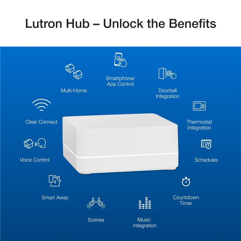 Lutron Caseta Diva Smart Dimmer Starter Kit; Dimmer, Hub, Remote, & More - color: White, size: 1 Pack, style: Smart Dimmer Hub Kit