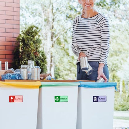 4PCS Recycle Stickers for Trash Bins，Self-adhesive Waterproof and Fade Resistant Trash Recycle Stickers, Recycling Labels for Trash Can for Home, Office, Apartment, Hotel, School and Public Area - color: paper Recycle Stickers
