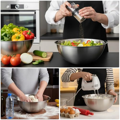 Honeydak 6 Pcs 304 Stainless Steel Mixing Bowls with Graduations, 101 oz - size: 101 oz