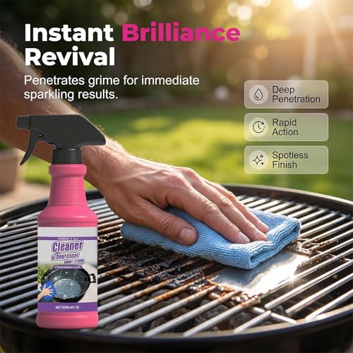 2026 Upgrade Fast Acting Heavy Duty Grill Degreaser Spray Set Multi Grill Cleaner Fast Clean Outdoor Solution for Grills Smoker BBQ Grates Oven Effortless Removes Grease Degreaser Smoky Stain (2PCS) - color: 2PCS