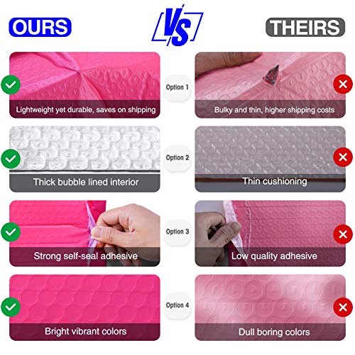 Metronic Small Bubble Mailers 4x8 Inch 800PC Bulk Usable Size 4x7 - color: Pink, size: 4x8" 800PC