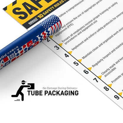 Workplace Safety Rules Poster 18'' x 24'' - OSHA Compliant Safety Rules Poster for Workplace, Warehouses, Office & Industrial, Laminated Workplace Rules Poster Guidelines Waterproof, Tear-Resistant - size: General