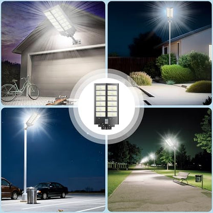 Solar Street Lights Outdoor Waterproof 9000W LED Solar Power Street Light Dusk to Dawn with Mention Sensor Flood Light Large Outdoor Solar Lights for Yard, Entryway Garage - size: L--2PCS