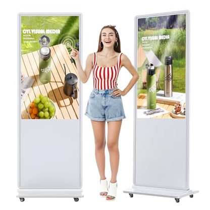 49'' Digital Signage Display Smart Android LCD Sign Kiosk Electronic Menu Board Advertising Display Screen Monitor HDMI WiFi USB 4K Media Video Player (TouchScreen,White) - color: White, size: 49-Inch, style: Touch Screen