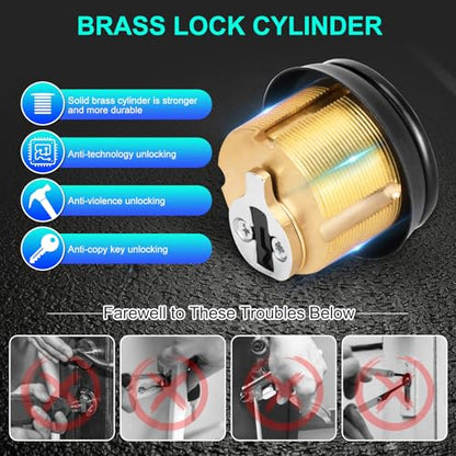 Commercial Mortise Lock Cylinder, Black - color: Black