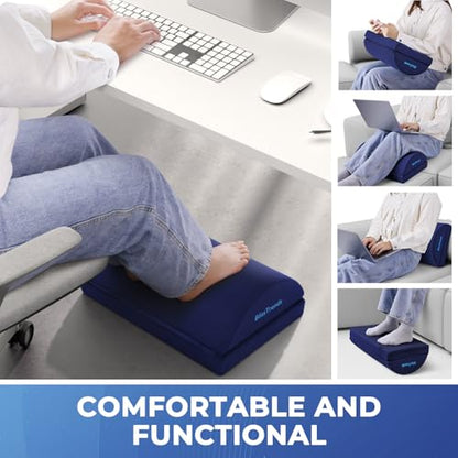 BlissTrends Foot Rest Under Desk, Foot Stool with 2 Adjustable Heights - color: Blue, size: X-Large
