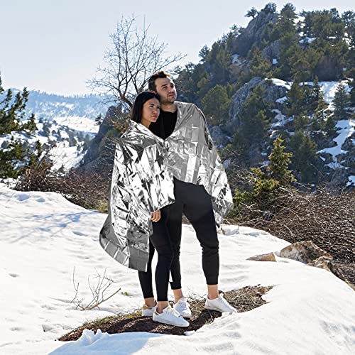 QIO CHUANG Emergency Mylar Thermal Blankets 6 Packs Survival Kit 84''x55''