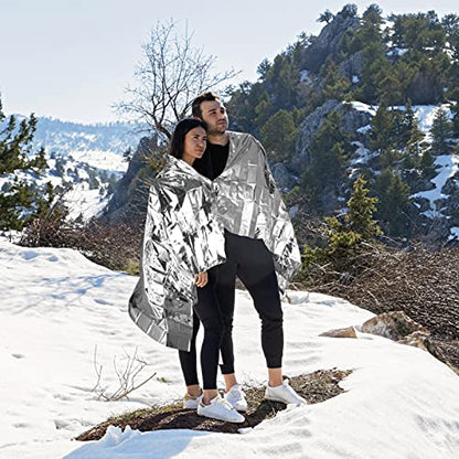 QIO CHUANG Emergency Mylar Thermal Blankets 6 Packs Survival Kit 84''x55''