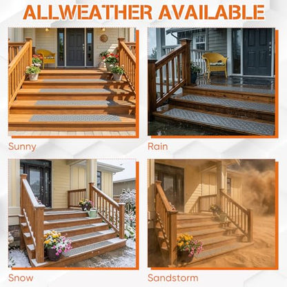 30 x 3.75 Inch Aluminum Stair Tread, 8 Pack Non Slip Metal Nosing