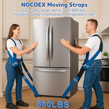 NOCOEX Moving Straps for Lifting 2-Person: Shoulder Lifting & Moving System - color: Blue