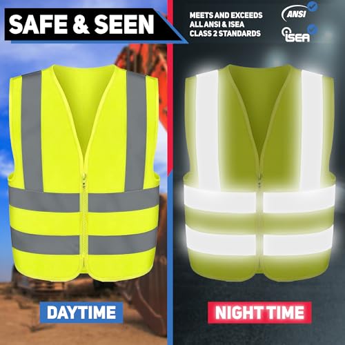 Neiko High Visibility Safety Vest, ANSI Class 2, No Pocket - color: Yellow, size: XX-Small, style: Vest