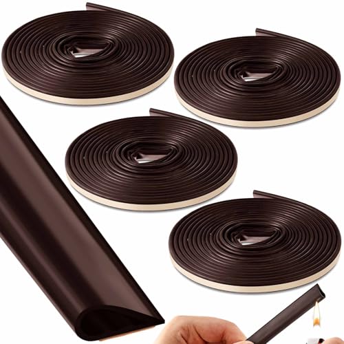 4 Pcs Adhesive Fire/Smoke Door Gasket Seal, 0.5" W X 0.25" H X 20' L, Brown - color: Brown, size: 0.5" W X 0.25" H X 20' L