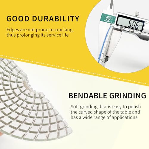 5 Inch Diamond Polishing Pads Tile Stone Diamond Sanding Pads Kit - size: 5-INCH