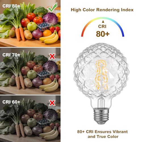 Dimmable Decorative Light Bulbs 60 Watt Pineapple LED Edison Bulb - color: 6w-2700k-clear