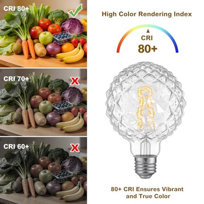 Dimmable Decorative Light Bulbs 60 Watt Pineapple LED Edison Bulb - color: 6w-2700k-clear