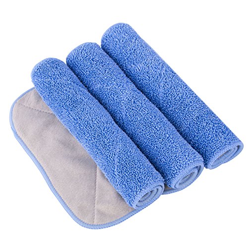 MR.SIGA Professional Microfiber Mop Refills, Pack of 3 - color: Blue - Mop Pad Refills