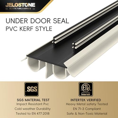 2 Pack - 36" Kerf Door Bottom Seal Replacement, Channel Fit Weather Stripping with Double Bulb, SGS & Intertek Tested, Easy Install, KS-MD2544 (Beige) - color: Beige