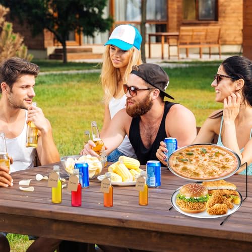 GRETJOB 12 Pcs Pizza Pan Riser Stand Set, 4 Metal Pizza Table Stands + 4 Nonstick Pizza Pans + 4 Pie Servers, Pizza Rack & Tray for Baking, Dessert, Cheese, Party, and Restaurant Use (Silver) - color: Silver 4Pcs