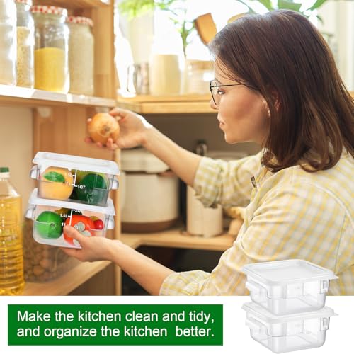 FoldTier 2 Pcs Square Food Storage Containers, White, 2 Qt - color: White, size: 2 Qt