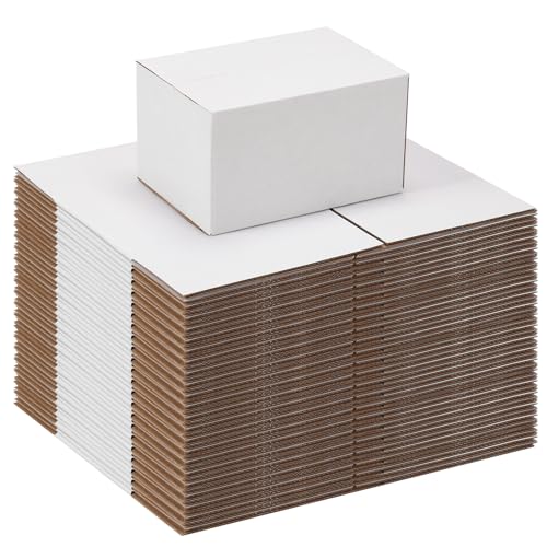 7x5x4 Shipping Boxes Set of 40, Kraft Corrugated Cardboard White Box Small Business Boxes Mailers for Packaging, Moving, Packing - color: White Shipping Box, size: 7x5x4 Box