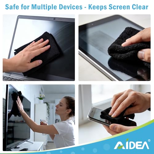 AIDEA Microfiber Cleaning Cloth Black 50PK, Microfiber Towels 11.5×11.5" - color: Black