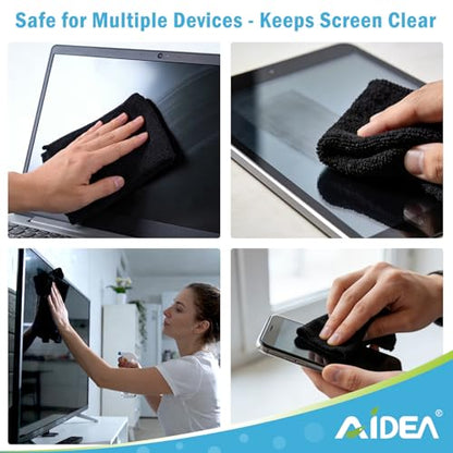AIDEA Microfiber Cleaning Cloth Black 50PK, Microfiber Towels 11.5×11.5" - color: Black