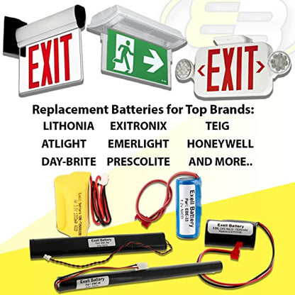 (2-Pack) Emergency/Exit Lighting Battery Fits and Replaces ANIC1056, Light Alarms TETG, T & B 12745
