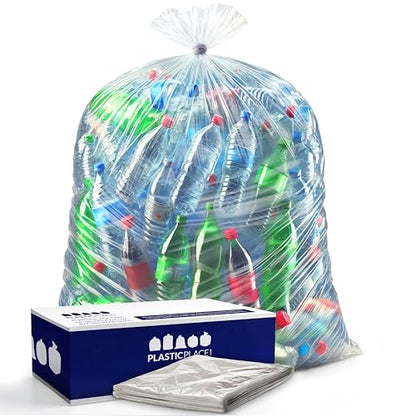 Plasticplace - W55LDC2 55-60 gallon Trash Bags │ 2 Mil │ Clear Heavy Duty Garbage Can Liners │ 38” x 58” 1 Count (Pack of 50) - color: Clear, size: 1 Count (Pack of 50)