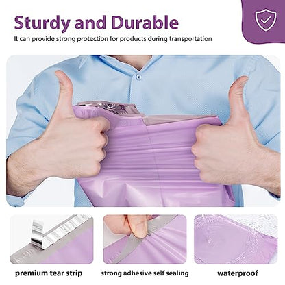 Fuxury 12 x 15.5" Poly Mailers 500Pcs,Bulk Shipping Bags For Clothing - color: Light Purple, size: 12x15.5" 500pcs