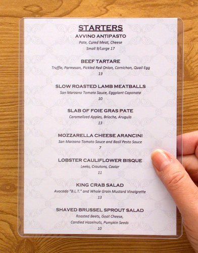 StoreSMART - Rigid Plastic Menu - 5" x 7" - 200-Pack - HPP5X7-MENU-200 - size: 200-Pack