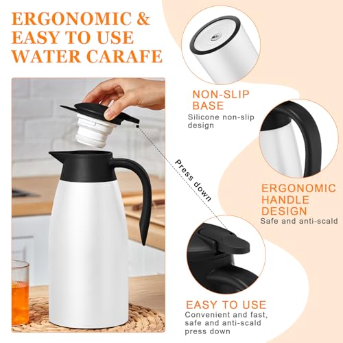 Norme 2 Pcs Thermal Coffee Carafe Creamer, Black, White, 68 oz - color: Black/White, size: 68 oz