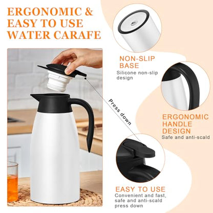 Norme 2 Pcs Thermal Coffee Carafe Creamer, Black, White, 68 oz - color: Black/White, size: 68 oz