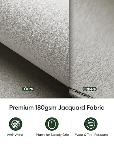 ALOANES Non-Slip Extended Mouse Pad Office&Home Desk Mat Stitched Edge - color: Beige, size: 35.4L x 15.7W inches