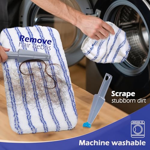 Masthome 16" Large Mops for Floor Cleaning,Upgraded 60" Extra Long Handle - color: Blue White