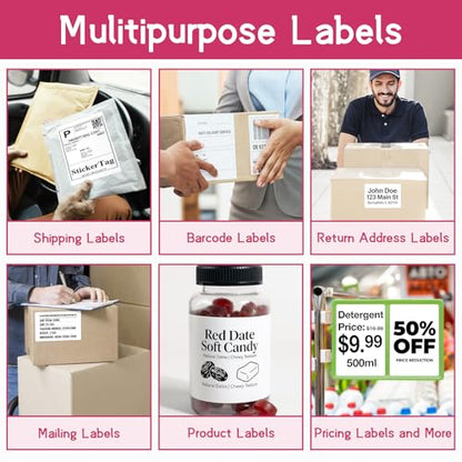 12 Rolls, 3600 Labels Replacement for DYMO 1744907 (4" x 6") - size: 4" x 6" | 1744907-12 Rolls