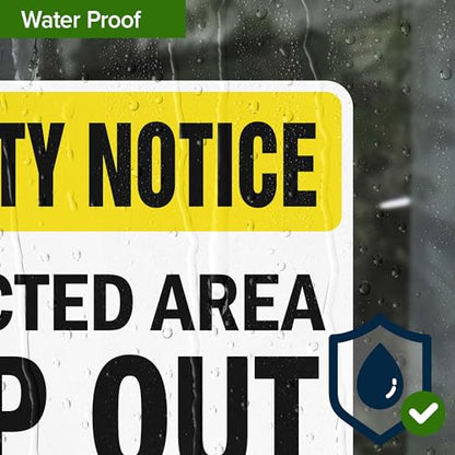 Security Notice Restricted Area Keep Out Sign, 10x7 Inches, 4 Mil Vinyl Decal Stickers Weather Resistant, Made in USA by My Sign Center - size: 7x10 Vinyl Sticker