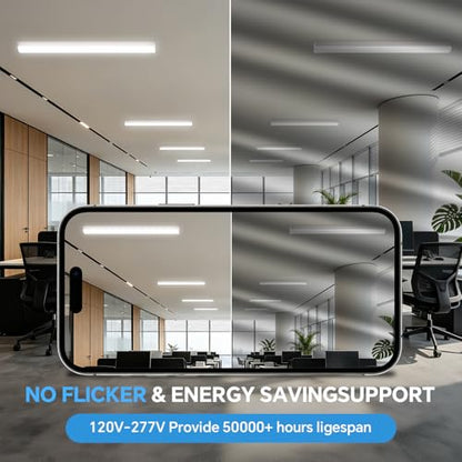 4ft LED Linear Light Fixture,50/40/30W for Office Garage Warehouse - color: Suspended Mount, size: 4FT-1P