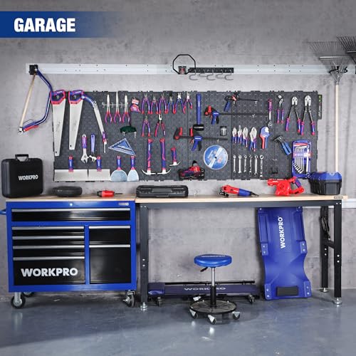 WORKPRO 2 Pack 16"x32"Black Steel Wall Mount Tool Pegboard