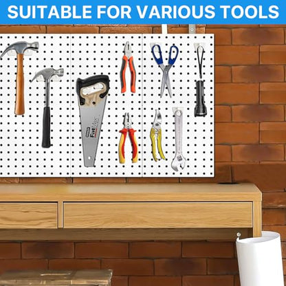 Supkiir 100Pcs Plastic Pegboard Hooks 4" Yellowish, Peg Board Shelving Hooks Suitable for 1/4 and 1/8 Pegboard, Pegboard Accessories for Kitchen Room Garage Office Tools Crafts Store Display