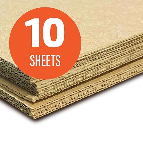 Flipside Products 32" x 40" Kraft Two Sided (E-Flute) Corrugated Project Sheets, Cardboard Sheets, Flat Packing Inserts, Crafts, Pads Packing, Brown, Pack of 10 - size: 10 Pack, style: E-Flute
