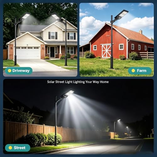LANGY 2 Pack Solar Street Light 180000Lumens,240 LED Street Lamp with Light Control&PIR Motion Sensor, Dusk to Dawn LED Security Light Solar Flood Light for Square,Yard,Basketball Court - size: 2PACK 180000LM