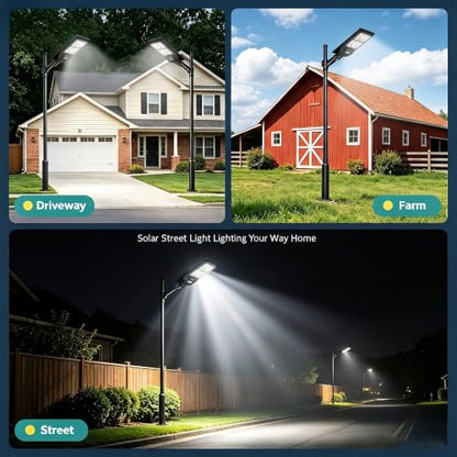 LANGY 2 Pack Solar Street Light 180000Lumens,240 LED Street Lamp with Light Control&PIR Motion Sensor, Dusk to Dawn LED Security Light Solar Flood Light for Square,Yard,Basketball Court - size: 2PACK 180000LM