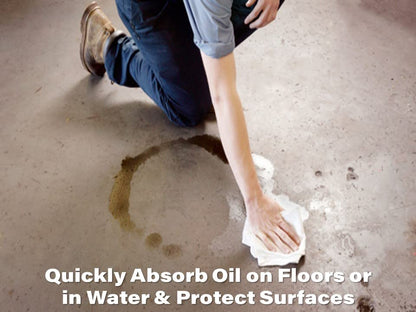 Oil Eater Oil Only Absorbent Pads - for Bilges, Boats, Vehicles and Tools - 6 Pack, White, 15" x 18" (AOA-BPH006-WHITE) - size: 15" x 18", style: 6-Pack-White