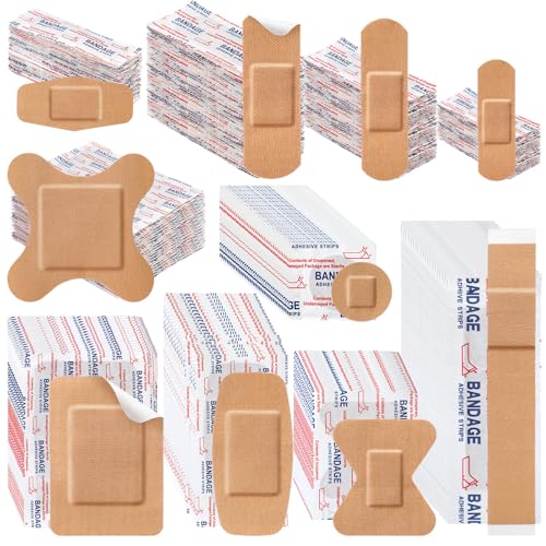 Geiserailie 300 Pcs Adhesive Fabric Bandages Bulk,Flexible Fabric Bandage - style: Flexible Fabric Bandage