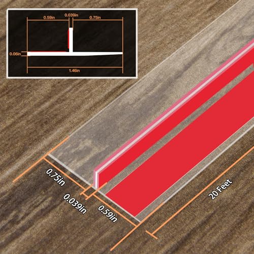 Orghtin 20Ft T-Shaped Silicone Seal Strip, Clear Sealer Weather Stripping - size: 20FT x 1.37IN