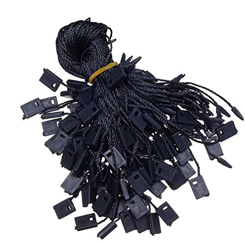 7 Inch 1000Pcs Black Hang Tag String Snap Lock Pin Loop Fastener Hook Ties, Easy and Fast to Attach - color: 1000pcs Black