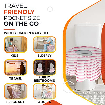 40 Extra Large Toilet Seat Covers Disposable for Kids-Toddler Toilet Seat Cover Liners for Potty Training-Individually Wrapped-Portable Waterproof AntiSlip-Toilet Covers Disposable for travel