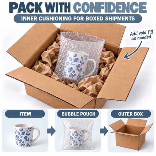 100PCS 8x10"Clear Bubble Pouches Wrap,Double Wall Cushioned Wrap,Shockproof - size: 8X10''-100PCS
