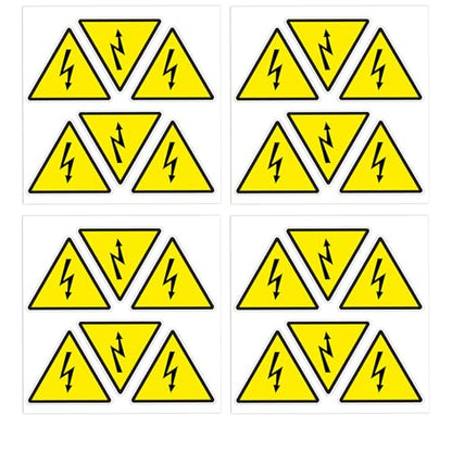 dealzEpic - Yellow Triangle Electrical Shock Hazard Risk Warning Sign - Self Adhesive Peel and Stick Vinyl Sticker - 4 cm (1.57 inches) - size: 4 CM