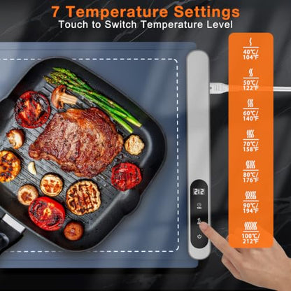 FYY Extra Large Warming Mat for Food, Rapid and Full Surface Heating Navy - color: Navy, size: XX Large Size: 36"x16"